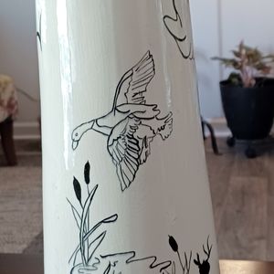 Ceramic Hand Painted Mid-century Lamp